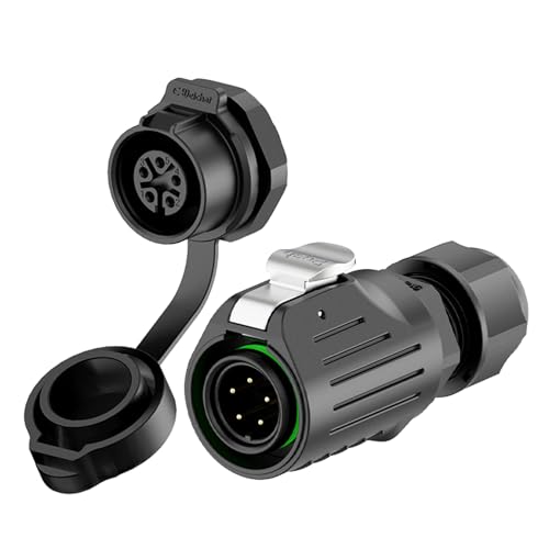 EW-LP16 Industrial Waterproof Connector IP68 Quickly Plugging Aviation Connector PBT Plastic Shell Circular Connector Fast Release Electrical Connector M16 2-9 Pin Thread Socket (5 Pin) - color: Thread Socket/PBT Plastic, size: 5 Pin
