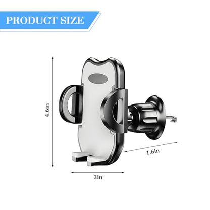 Car Phone Holder, 360° Rotatation Vehicle Air Vent Cell Phone Mount with Hook Clip, Hands Free Automotive Interior Smartphones Cradle, Universal for Most Vehicles (Gray) - color: Gray