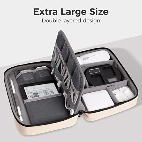pack all Electronic Organizer Plus, Shockproof Cable Organizer Bag - color: Beige
