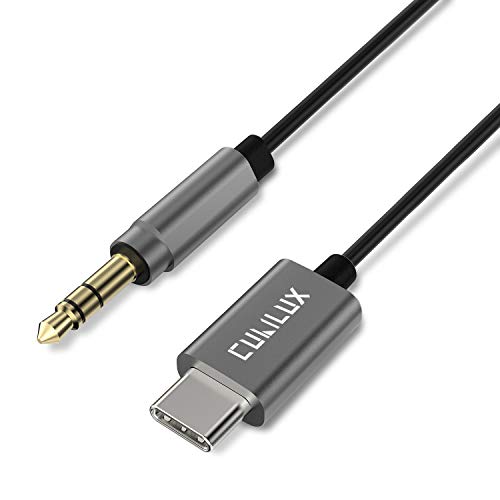 Cubilux USB C Speaker Cable with 192KHz/24bit DAC Compatible with iPhone 17/16/15 Pro Max, iPad Pro 13/12.9/11, iPad Air 13/11, Pixel 10/9/8/7/6 Pro, Type C to 3.5mm Male Aux Cord, 4 FT - color: Grey, size: 4 Feet, TPE