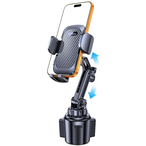 Coolpow Phone Holders for Your Car Cupholder【Ultra Stable & Never Shake】Cup Holder Phone Holder for Car Phone Holder Cup Holder Phone Mount for iPhone 17 16 Galaxy S25 Ultra and All 4"-7" Smartphones