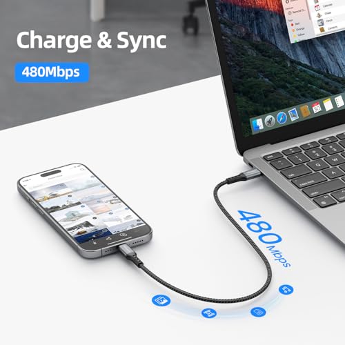 30.5cm(12인치) 짧은 USB C to USB C 케이블, 3팩 3m(1피트) 65W 충전기 케이블 PD 고속 충전 타입 C to 타입 C 코드 브레이디드 삼성 갤럭시 S23 S22 S21용, 아이폰 15 프로/15 프로 맥스, 아이패드 프로용 - size: 1FT
