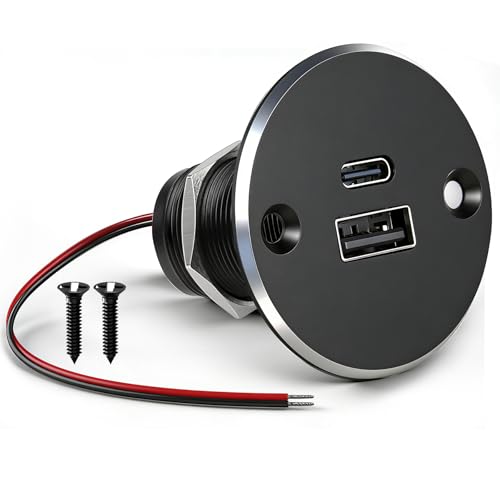Aluminum RV USB Outlet, Dual Port High-Speed 12V Charger Socket - color: Big Version