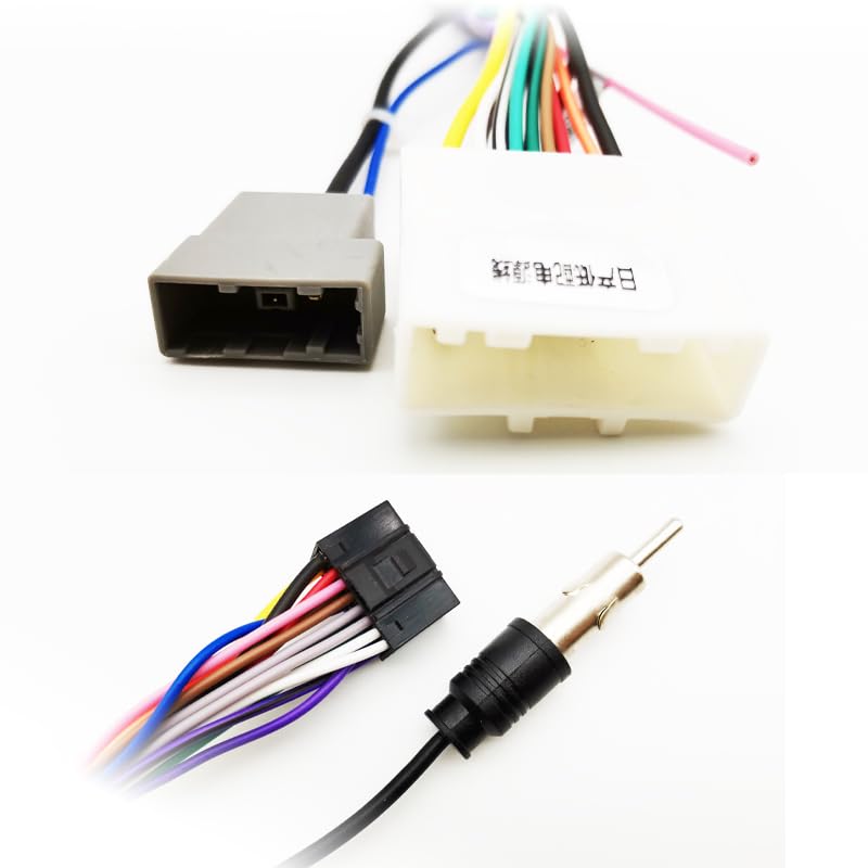 16 Pin Car Radio Stereo Power Harness Loom Wire for Nissan Altima Juke Teana Sunny Subaru Forester Adapter w/Radio Antenna Adapter for Aftermarket Android Radio GPS NAVI