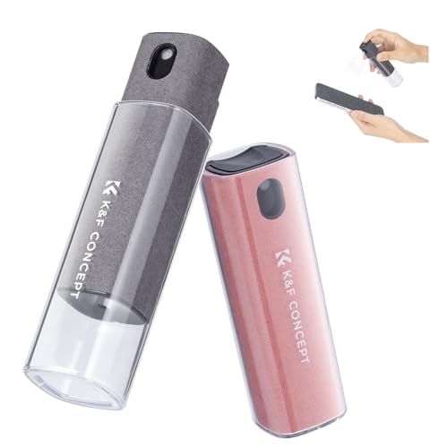 K&F CONCEPT 2-in-1 Screen Cleaning Tool, Includes 20ml Liquid, Grey & Pink