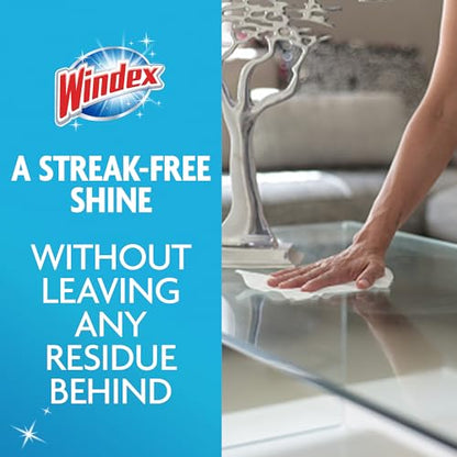 Windex Wipes Glass Cleaning, Pre-Moistened Glass and Surface Wipes to Clean Home Surfaces, Household Essentials, Original Scent, 38 Count (Pack of 12) - size: 38 Count (Pack of 12)