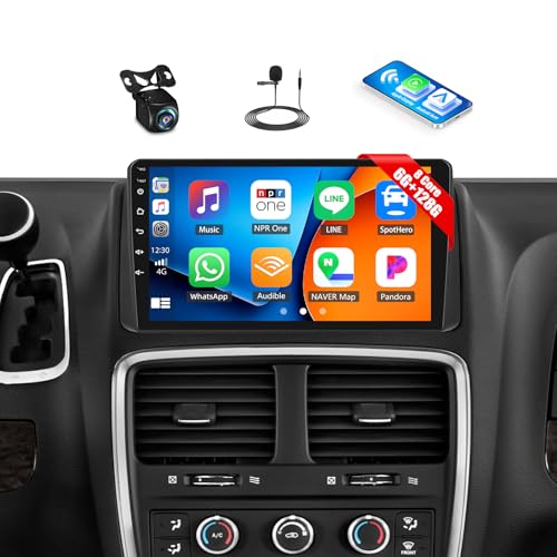 【8Core 6G+128G】Android 15 Car Stereo for Chrysler Grand Voyager 2013-2016 & Dodge Grand Caravan 2008-2020 Wireless Carplay Android Auto 9" IPS Touchscreen 59UI Bluetooth 5.0 GPS WIFI FM DSP Backup Cam - color: P4-8Core 6G+128G