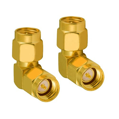 2PCS SMA Adapter SMA Male to Male Adapter Right Angle 90-Degree SMA 4G LTE Antenne Adapter RF Coaxial Coax Adapter for Jack 2G 3G 4G Antenne Router WiFi Wireless WLAN Network