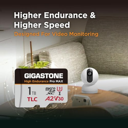 [5-Yrs Free Data Recovery] GIGASTONE 1TB Micro SD Card, TLC High Endurance Pro MAX, Speed Up to 180MB/s, Compatible with REDTIGER Rove VIOFO VANTRUE PRUVEEO Dash Cam, MicroSDXC UHS-I A2 V30 U3 - color: 1TB High Endurance Pro MAX 1-Pack