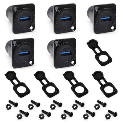 5PCS USB 3.0 Panel Mount Female to Female Connector - color: 5PCS