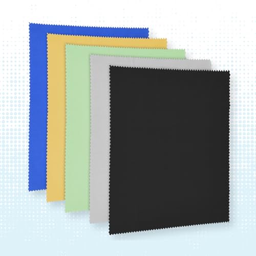 Eco-Fused XL 극세사 클리닝 천 - 5팩 - 30.5 x 30.5cm(12 x 12인치) - 태블릿, TV 및 노트북 화면에서 긁힘이나 자국 없이 지문, 먼지 및 얼룩을 빠르게 제거 - color: 5팩 - 30.5 x 30.5cm(12