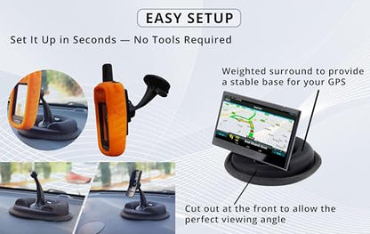 – Car Dashboard Mount | Soft Nylon, Metal Round Mount Dashboard | Weighted Sandbag Base with Magnetic Mount Option | Ideal for Phone Holders, Dash Cams, Cars, Trucks & Rvs | Black - 1 lb