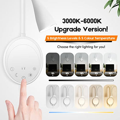 SANKEDOU LED Wall Mount Reading Light, Bedside Reading Lights, 5 Dimmable - color: White-2P