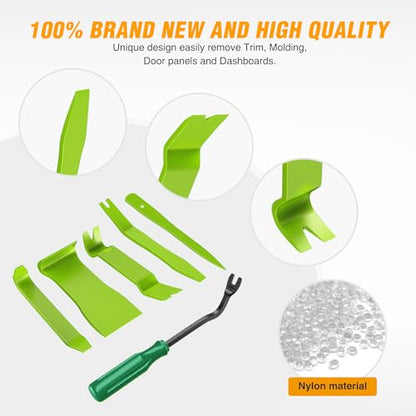 GOOACC 6PCS Auto Trim Removal Tool Kit Green - color: 6pcs Trim Removal Tool Green