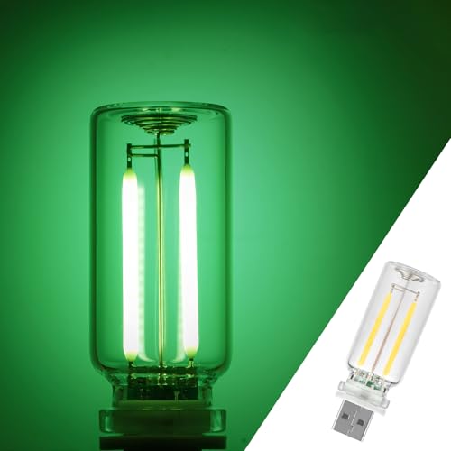 1 Pack Car LED Lights Interior, USB Light for Car Decor & Bedroom, Touch Dimmable Ambient Lighting, Mini Glass Bottle Night Light for Camping Gifts-Green - color: green, size: 1 pack