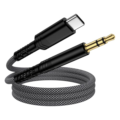 USB C to 3.5mm Aux Cord for iPhone 17 Pro Max,3FT Type C to Audio Adapter - color: Black