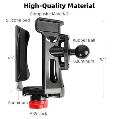Cup Drink Holder Base with 1" Ball for RAM Mounts, Extra Large Adjustable Size Water Bottle Holder for 2.36-3.54" Diameter Bottles, Fits RAM B Size Double Socket Arms - size: Cup Holder (Base Only)