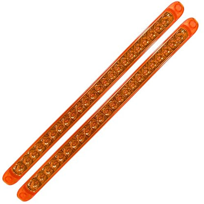 All Star Truck Parts 2PC Amber 17" 46 LED Light Bar Running Side Marker Rear Tail Trailer Light Motorcycle Utility Boat Trailer Car Truck Cargo Toy Hauler Surface Mount Waterproof - color: 2x Amber