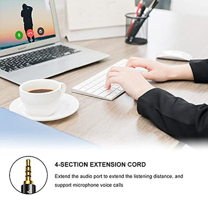 Headphone Extension Cable 3 ft, 4 Pole Nylon Braid 3.5mm TRRS Male to Female Lossless Stereo Audio Adapter Extension Cable for Tablet/PC/ PS4 and More (3FT/1M) - size: 3 ft