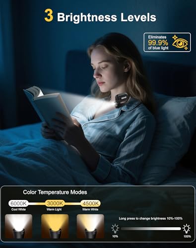Book Light, 3- Color, with Intelligent Memory & Stepless Dimming - size: S-CX006