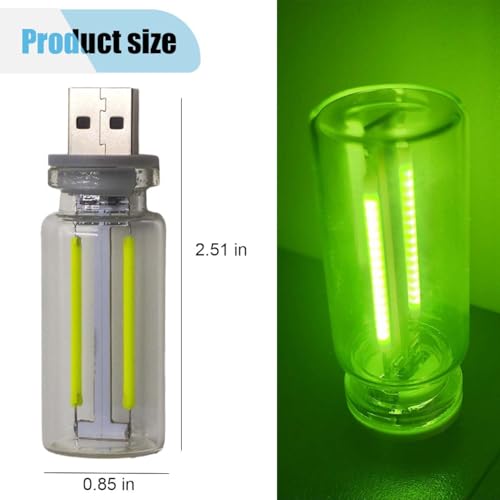 USB LED Interior Atmosphere Light, Plug-in USB Ambient Retro Lighting, Mini LED Car Interface Charging Night Light for Bedroom, Hallway (Green) - color: Green