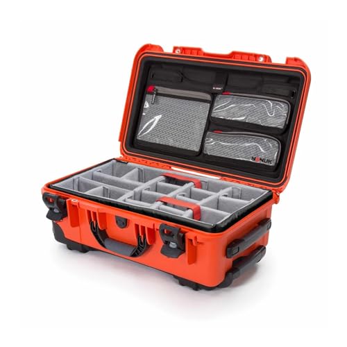 NANUK 935 Hard Case with Cubed Foam – Waterproof Protective Equipment Case with Wheels, 22” x 14” x 9” – Dustproof and Impact Resistant, Airline Carry-On Approved – Orange - color: Orange, style: Cubed Foam With Lid Organizer