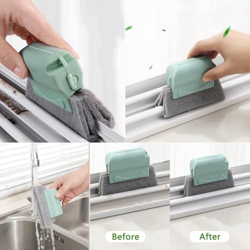 CRAFNEW 14Pcs Window Track Cleaning Tools, Groove Gap Cleaning Brush Kit