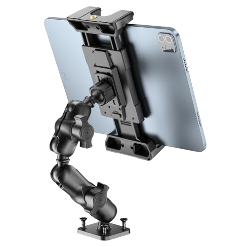 OHLPRO Tablet Mount for Truck - Heavy Duty Drill Base Tablet Holder for Car Dashboard, iPad Holder for All 5"-13" iPad Pro Samsung Galaxy Kindle fire Tablets and Car Wall etc. - 8-inch Aluminum Arm - size: 8-inch Aluminum Arm