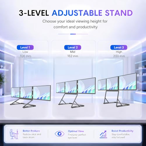 TriCreate 14" QHD Triple Portable Monitor Extender for Laptop - size: T14Q