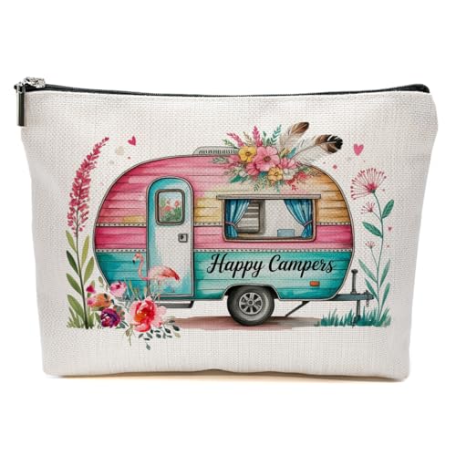 Camping Makeup Bag, Tent Rv Bonfire Cosmetic Bags Travel Organizer Bag - color: Multicolor 0066