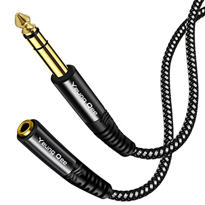 6.35mm to 3.5mm Headphones Adapter cable 12 ft,TRS 1/4" Male to 1/8" Female Stereo Audio Cable Compatible for Amplifiers, Guitar Amp, Piano, Home Theater Devices, or Mixing Console (12FT/4M) - size: 12 FT