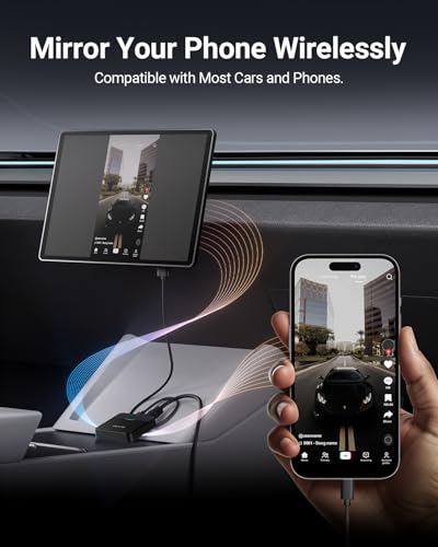 ZUCWO Wireless CarPlay Adapter & Car TV Mate Support Video HDMI Converter for TV Stick/Game Machine, 2-in-1 CarPlay HDMI Multimedia for Cars with Factory Wired CarPlay from 2016, Plug & Play, Black