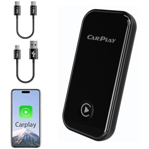Wireless CarPlay Adapter Compatible with Both Apple and Android Systems, Supporting Bluetooth And Wi-Fi. Upgraded CarPlay Wireless Adapter Two-In-One, Plug-And-Play Plug, Capable of Converting Devices