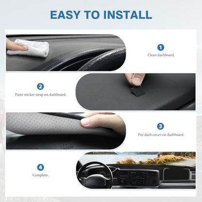FIILINES Dash Cover for 1999-2004 Ford F250 F350 F450 Super Duty, Dashboard Mat for F-250 F-350 F-450 Accessories Dashboard Pad Carpet Dash Mat Sunshade Non-Slip Polyester Protector No Glare Black - size: For F250 F350 F450 Super Duty 1999-2004