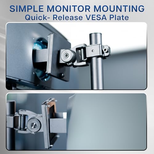 VIVO Clamp-on Single Ultra Wide Monitor Desk Mount, Low Profile Heavy Duty Adjustable Stand for 1 Ultrawide Screen up to 49 inches, 44 lbs Capacity, Black, STAND-V100C - size: up to 49" screens, style: Standard