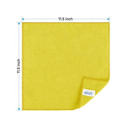 HOMEXCEL Yellow Microfiber Cleaning Cloth, 24 Pack Premium Microfiber Towels for Cars, Lint Free, Highly Absorbent, Reusable Cleaning Rags for Car, Household, Kitchen, Window, 11.5"X11.5" - color: Yellow