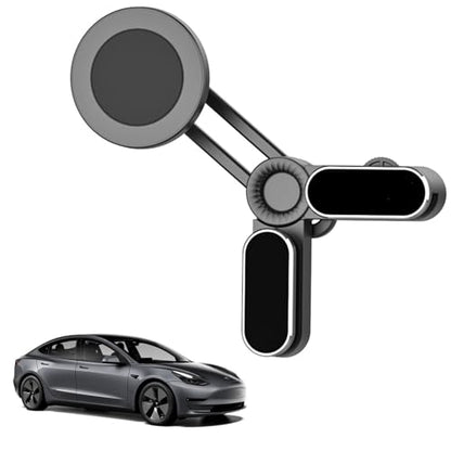 Universal Magnetic Screen-Clip Phone Mount for Vehicle & Monitor Screens – Strong 360° Rotatable Holder, Compatible with Mag-Safe, for Car Infotainment, Laptop & PC Displays (Fits 7.5-14mm Screens)