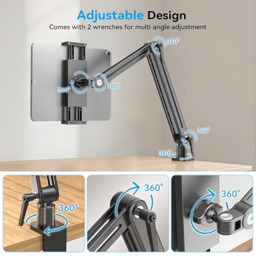 Jakeko 15.6" Portable Monitor Stand Tablet Arm Mount Holder Built-in Wrench - size: up to 15.6"
