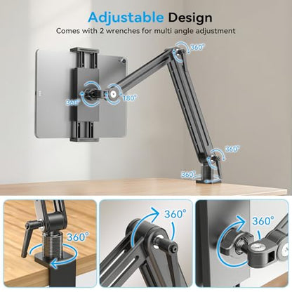 Jakeko 15.6" Portable Monitor Stand Tablet Arm Mount Holder Built-in Wrench - size: up to 15.6"