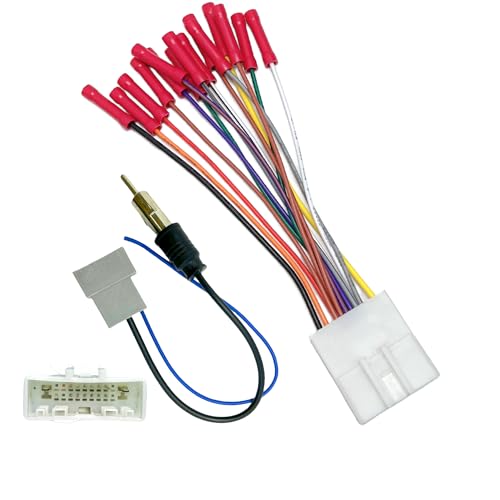 20Pin Radio Wiring Harness for Nissan 2007-2017/ Subaru 2008-2015 Aftermarket Radio Stereo Wire Harness with Antenna Adapter Aftermarket Car Stereo CD Player Stereo Receiver Wire Cable 70-7552 - style: 20Pin Harness+Antenna for Nissan/Subaru(15wires)