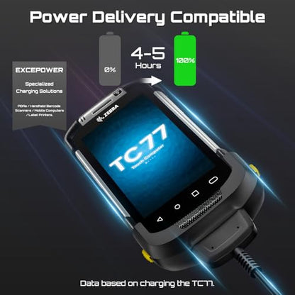 2-in-1 Car Charger Cable for Zebra Symbol TC77 TC70 TC72 TC75 TC70X TC75X TC700H TC700K TC77HL TC720L Barcode Scanners - Dual Auto and USB Charging Ports - CHG-TC7X-CLA1-01
