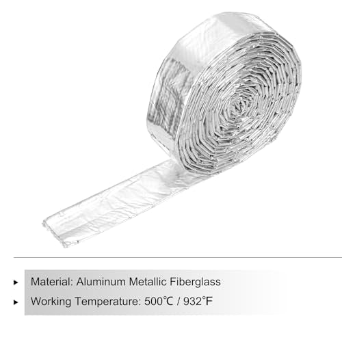MECCANIXITY Heat Shroud Aluminized Sleeving 5/8" ID x 10.5FT Aluminum Metallic Fiberglass Heat Shroud for Fuel Lines Cables Electrical Wiring - size: 5/8" ID x 10.5FT