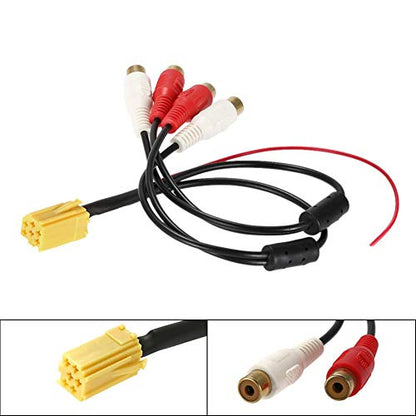 Dweekiy 6 Pin ISO Aux Adapter, Mini, RCA, Auxiliary, Male to Female