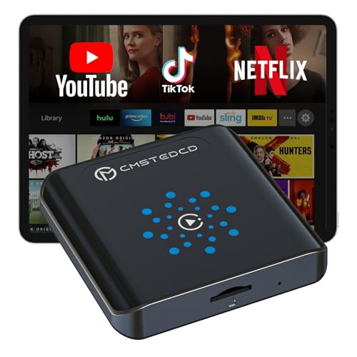 Magic CarPlay AI Box, Wireless CarPlay & Android Auto Adapter with Netflix/YouTube/TikTok, Plug & Play, Car Play Wireless Adapter Compatible with iPhone 7+/iOS 10+ & Android 11+ - color: Ink Black