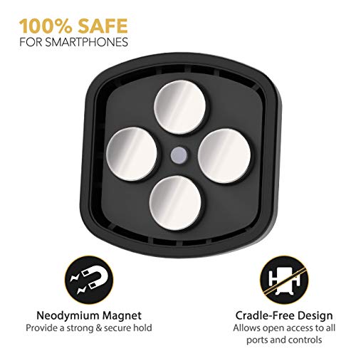 Scosche MM2VP2SR-SP MagicMount Pro FreeFlow Magnetic Car Phone Holder - Strong Magnet Mount for iPhone and Android - Secure Magnetic Cell Phone Air Vent Mount - Universal 360° Mobile Cellphone Holder - color: Black & Silver, size: 1 Pack, style: Freeflow