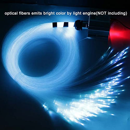 AZIMOM PMMA Plastic Mixed 375pcs 9.8ft Fiber Optic Cable Strands 0.03in/0.04/0.06in End Glow Roll Bunch Fiber String for Star Sky Roof Ceiling Decoration All Kind LED Light Engine Driver - size: 375pcs*(0.03+0.04+0.06)*9.8ft