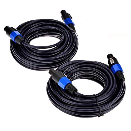 2Pack 100 ft Male Speakon to Speakon Cables, Professional 12 Guage AWG Audio Cord DJ Speaker Cable Wire with Twist Lock - 2 Conductor. - size: 100Ft