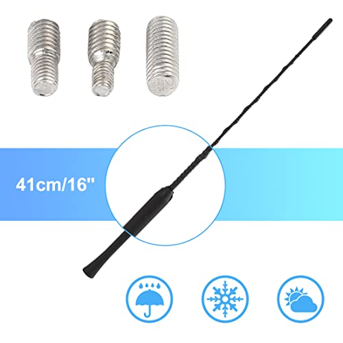 X AUTOHAUX 16" Universal Car Antenna Radio AM FM Antenna Aerial Flexible Antenna 40.5cm Radio Antenna Booster Signal Roof Mast Replacement Black - size: 16"