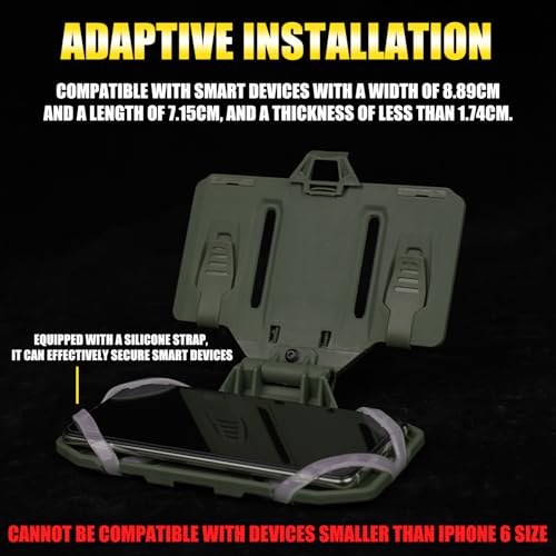Zhongren Tactical Plate Carrier Vest Attachments Universal Phone Chest Mount for Screen Size 4.7"-6.7" Molle Foldable Navigation Phone Holder Board - color: Green