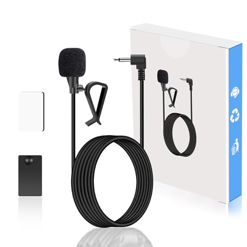 Car Stereo Microphone - 3.5mm Universal External Hands-Free Mic Compatible with Car Radio, GPS, DVD Head Unit Vehicle Audio Accessories